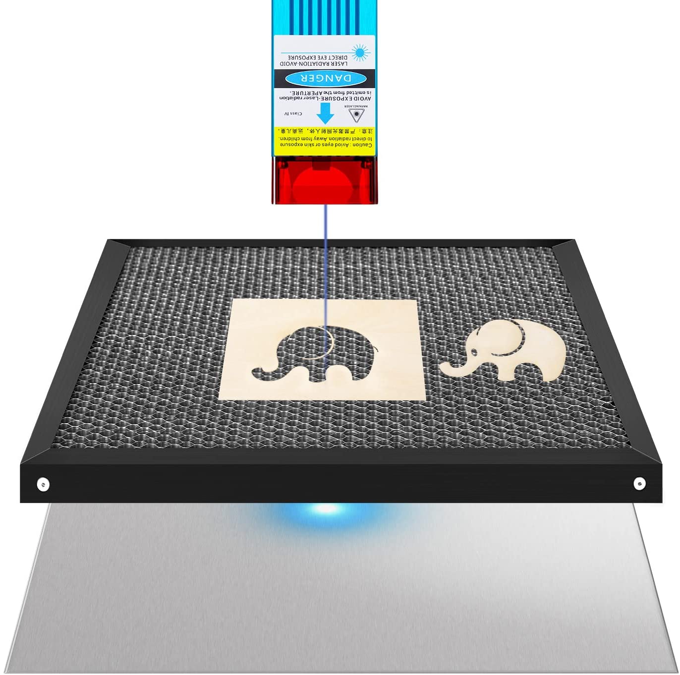 laser engraving process through Comgrow Magnetic Honeycomb Laser Panel with Aluminum Plate