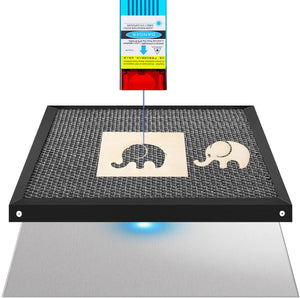 laser engraving process through Comgrow Magnetic Honeycomb Laser Panel with Aluminum Plate