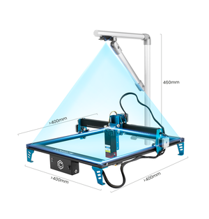 the accessbile recording area of Comgrow Aluminum Lightburn Camera with Mounting Arm 400*400*460mm