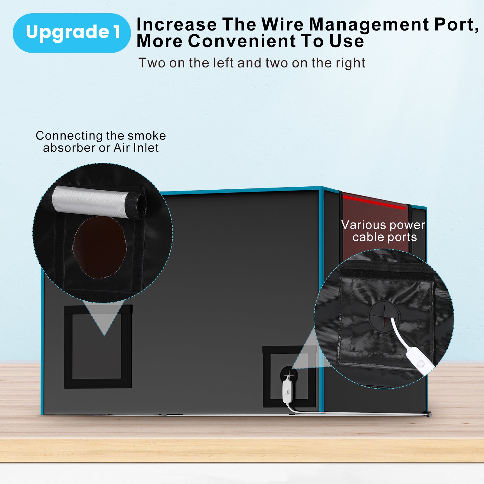 convenient wire management port on comgrow laser enclosure